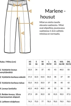 Hujaus Marlene Housut, Musta