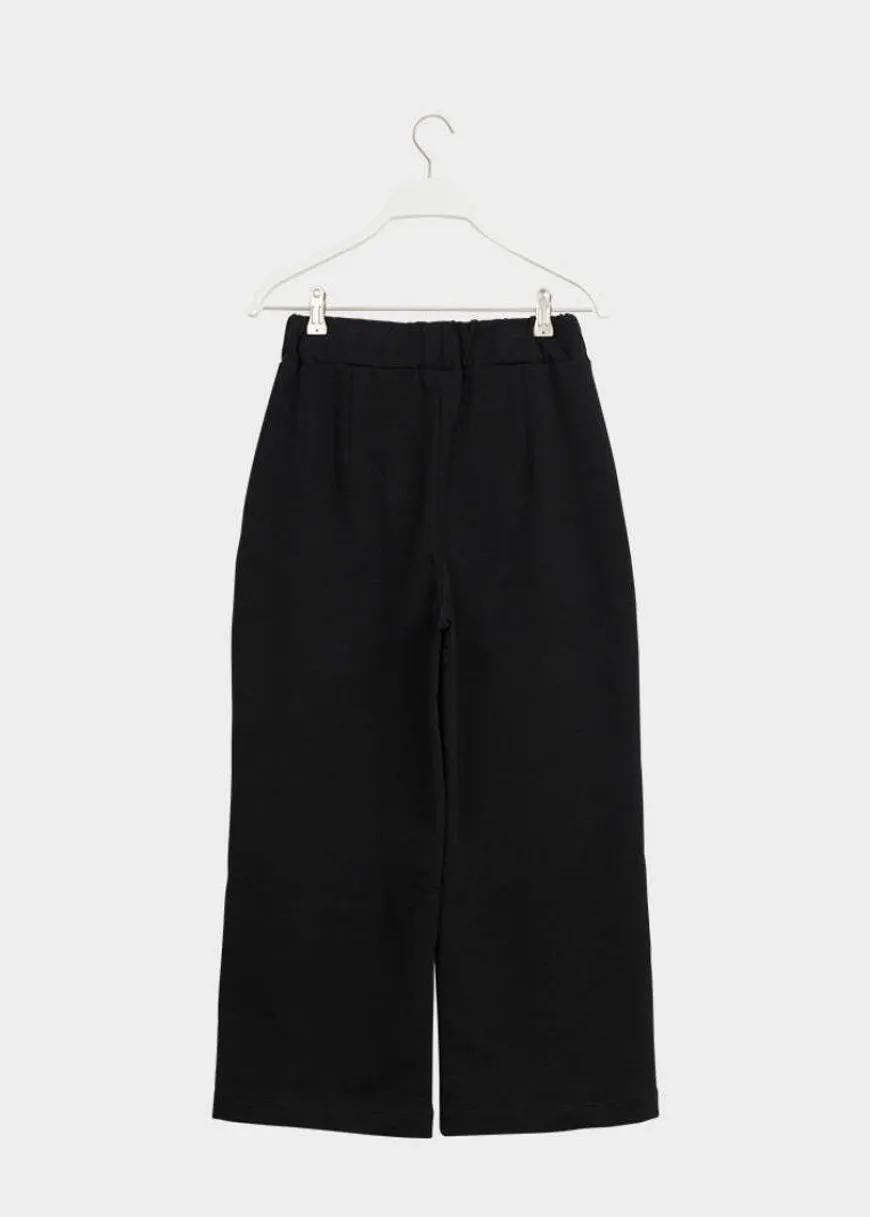 Papu Wide Leg Housut Pitka, Musta