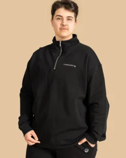 Riva Half-Zip Collegepaita, Musta